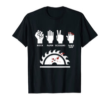 Load image into Gallery viewer, Rock Paper Scissors Table Saw Funny Carpenter T-Shirt
