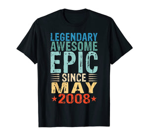 Legendary Awesome Epic Since May 2008 11th Birthday Gift Tee