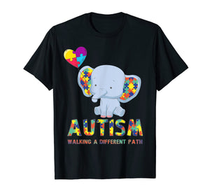 Autism Elephant Walking A Different Path T Shirt For Kids