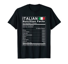 Load image into Gallery viewer, Italian Nutrition Facts T Shirt
