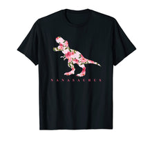 Load image into Gallery viewer, Cute Nanasaurus T shirt with Floral Dinosaur
