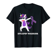 Load image into Gallery viewer, Epilepsy Awareness Tshirt Dabbing Unicorn Warrior Purple
