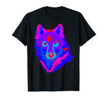 Load image into Gallery viewer, EDM Electronic Dance Music Techno Trippy Wolf Rave Shirt

