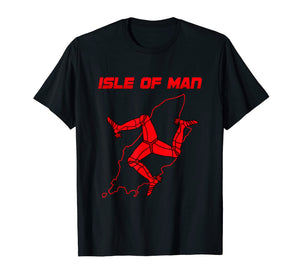 Isle of Man TT Race T-Shirt Red Map Triskelion
