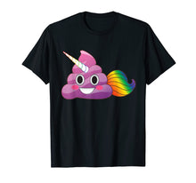 Load image into Gallery viewer, Cute Magical Unicorn Poop Emoji with Rainbow Tail T-Shirt
