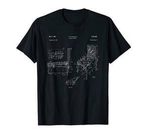 Classic Retro Pinball T-shirt - Pinball Patent - Gift