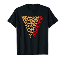 Load image into Gallery viewer, Red And Regular Leopard Print T-Shirt In Triangle
