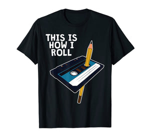 Funny Cassette Tape Pencil Shirt Retro 80s 90s Party Gift