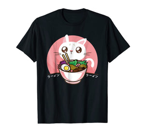 Kawaii Japanese Ramen Noodles Shirt Anime Cat Lover Gift
