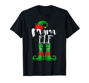 Mama Elf Matching Family Christmas Pajama Shirt Gift Women
