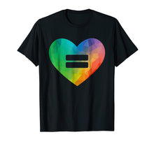 Load image into Gallery viewer, LGBT Love is Love Equality Shirt - Rainbow Heart Equal Sign
