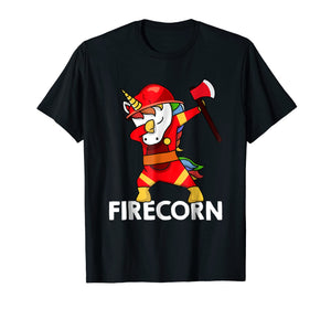 Firefighter Dabbing Unicorn T-shirt Funny Firecorn Dab