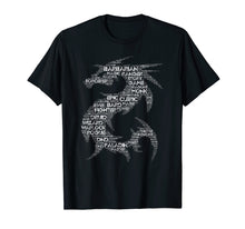 Load image into Gallery viewer, DND Dragon Word Art Tabletop Game Group T-Shirt
