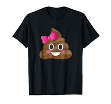Load image into Gallery viewer, Cute Funny Emoji Pink Bow Cutie Poo T-Shirt - Poop Emoji
