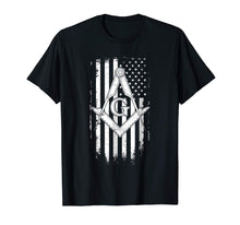 Load image into Gallery viewer, Masonic American Flag Square and Compass - Freemason T-Shirt
