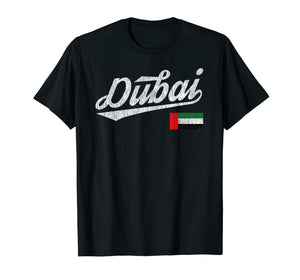 Dubai UAE Flag Distressed Vintage T-Shirt