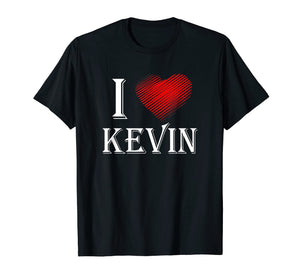 I Love Kevin T-Shirt Husband Son Boyfriend Fiance Red Heart