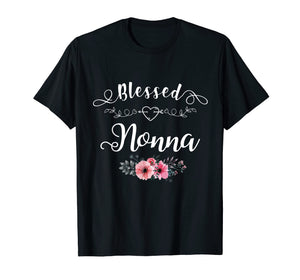 Blessed Nonna T-Shirt With Floral, Heart Mother's Day Gift