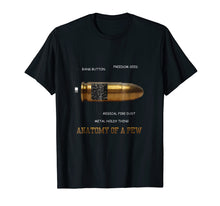 Load image into Gallery viewer, Anatomy of a Pew Funny Bullet T-shirt
