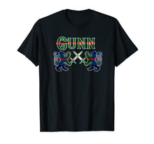 Load image into Gallery viewer, Clan Gunn Scottish T-Shirt Family Kilt Tartan Lion Gift
