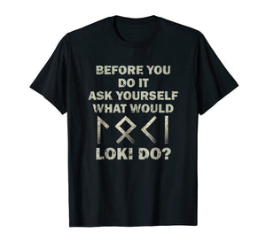 Funny Norse Vikings Shirt Loki God Runes Mythology TShirt