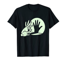 Load image into Gallery viewer, Funny Bunny Hand Shadow Puppet T-Shirt Rabbit Humor
