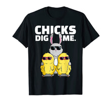 Load image into Gallery viewer, Chicks Dig Me Tshirt Easter Bunny Shirt for Boys Men Dads
