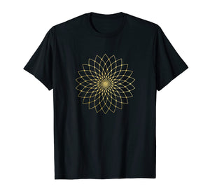 Lotus Flower Sacred Geometry Tshirt Gift Yoga Tee
