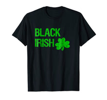 Load image into Gallery viewer, Black Irish St. Patrick&#39;s Day Shirt, Bright Green Logo
