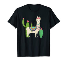Load image into Gallery viewer, Cute Llama With Flower &amp; Cactus / Llama Lover Gift &amp; T-Shirt
