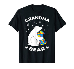Grandma Bear T-Shirt for Autism Awareness Grandmother Shirts