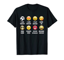 Load image into Gallery viewer, I Love Soccer Shirt Emojis Emoticons Funny Graphic Shirt

