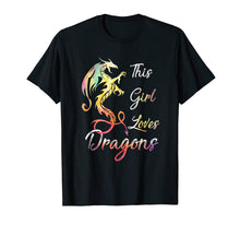 Load image into Gallery viewer, Cute Girls Clothing - This Girl Loves Dragons Fun T shirt
