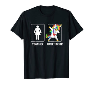 Math Teacher Unicorn Dabbing Funny T Shirt Gifts Dab Dabs