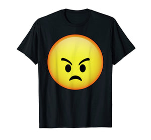 HD Emoji Angry Face Shirt - Grumpy Emoticon Tee - Mad Emotag