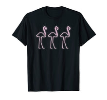 Load image into Gallery viewer, 80's Retro Neon Sign Pink Flamingo Bird Pool Party Shirt
