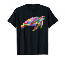Load image into Gallery viewer, Turtle Shirt Colorful Floating Turtle Pop Art Style T-Shirt
