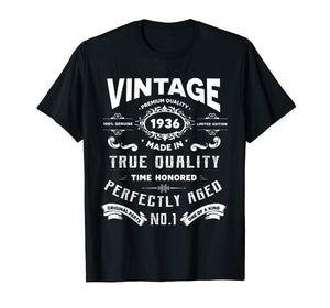 Made In 1936 Vintage 83 Year Old 83rd Birthday Shirt Gift A3