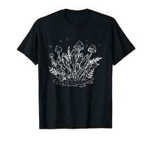 Load image into Gallery viewer, Crystals, Mushrooms, Plants Witchy Goth Punk Tee
