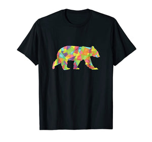 Fractal Geometric Bear T-Shirt - Pastel Crystal Tee