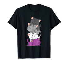 Load image into Gallery viewer, Kawaii Cat Pile Anime T-shirt - Asexual Pride Flag Kittens
