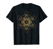 Load image into Gallery viewer, Metatron's Cube Golden Sacred Geometry Shirt
