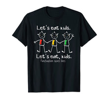 Load image into Gallery viewer, Funny Grammar Humor T-Shirt Let's Eat Kids Punctuation Joke
