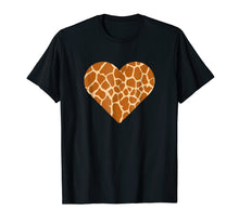 Load image into Gallery viewer, Giraffe Print Heart T-shirt Cute Giraffe Lover Love Tee Gift

