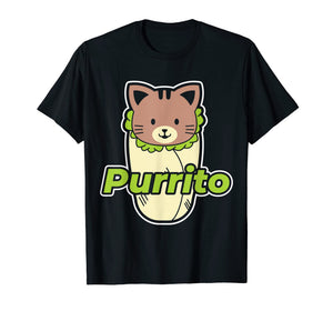 Funny Purrito Burrito Purring Cat T-Shirt