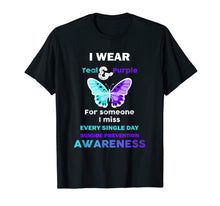 Load image into Gallery viewer, Teal and Purple Ribbon Suicide Prevention Awareness T-shirt
