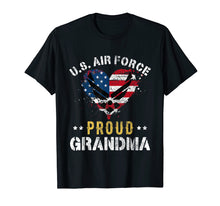 Load image into Gallery viewer, Proud Air Force Grandma T-Shirt American Flag Heart Veteran
