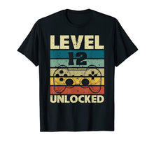 Load image into Gallery viewer, Level 12 Unlocked T-Shirt Vintage Gamer 12th Birthday Gifts
