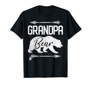Mens Grandpa Bear Funny Father's Day T-Shirt Gift Papa Vintage