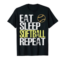 Load image into Gallery viewer, Eat Sleep Softball Repeat T-Shirt Cool Sports Gift Shirt
